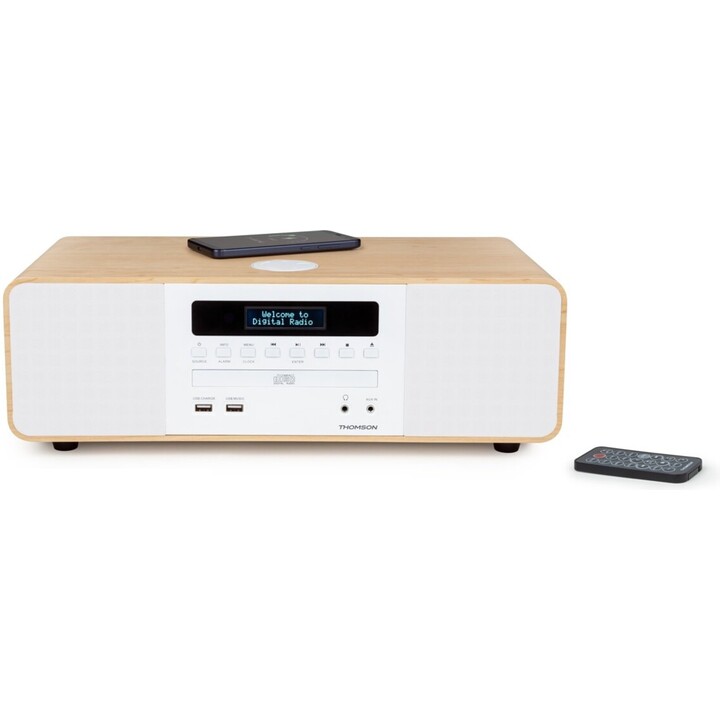 Thomson micro sound system bt radio fm cd mp3 usb white mic201ibt