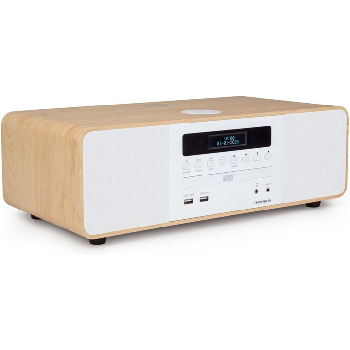 Thomson micro sound system bt radio fm cd mp3 usb white mic201ibt
