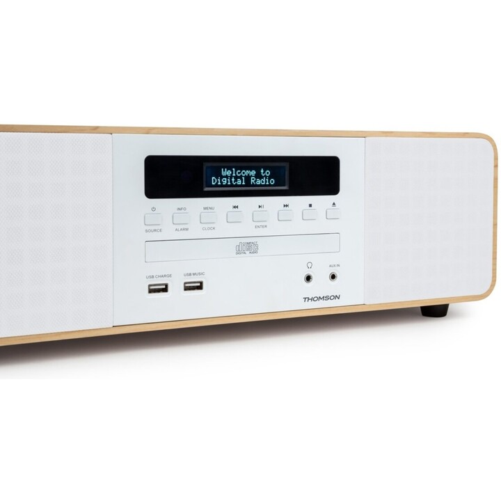 Thomson micro sound system bt radio fm cd mp3 usb white mic201ibt