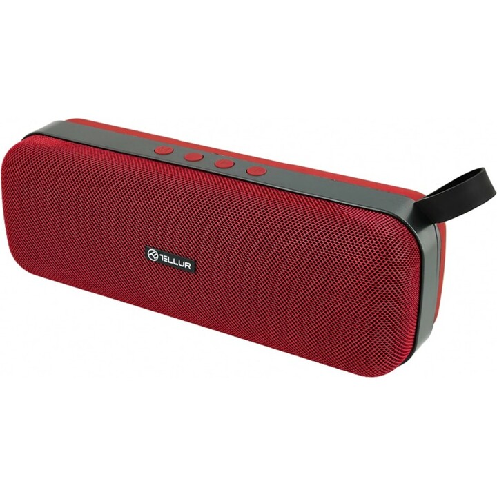 Altavoz Bluetooth Tellur Loop de 10 W, color rojo.