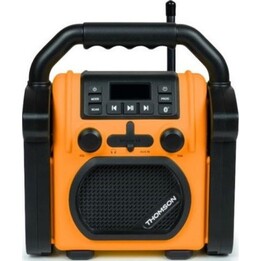 Thomson BT jobsite speaker with fm radio and usb charging port Orange Black wkr60bt
