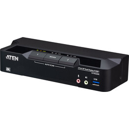 Switch KVMP de 2 portas USB 3.0 8k DP para dois monitores