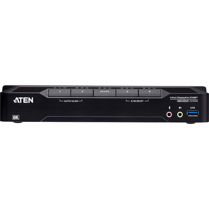 Interruptor KVMP con 4 puertos USB 3.0 y DisplayPort 8K