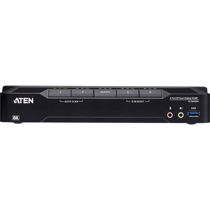 4-Port USB 3.0 8K DP Dual Display KVMP Switch