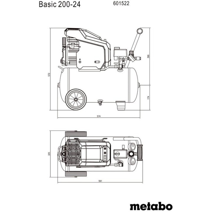 Metabo 601522000 Basic 200-24 Kompressor in der Verpackung