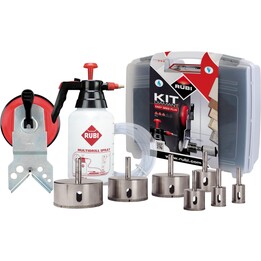 RUBI Easy Gres Plus Kit 7 peças de brocas de diamante para trabalhos profissionais em cerâmica