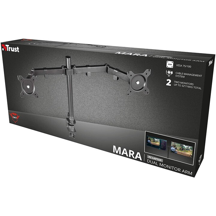 Supporto per 2 monitor Trust GXT 1120 Mara / fino a 16 kg