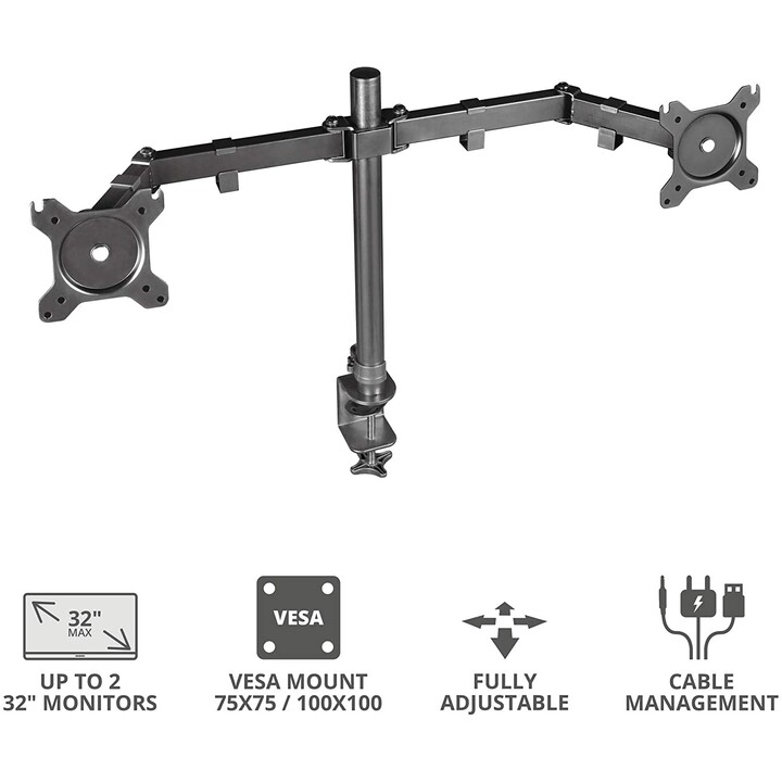 Supporto per 2 monitor Trust GXT 1120 Mara / fino a 16 kg