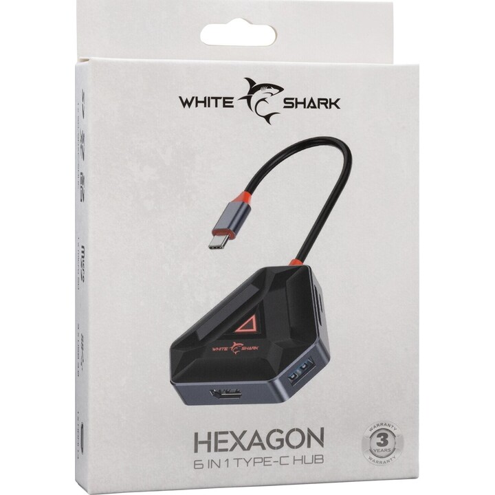White Shark Hexagon 6-in-1 Typ-C-Nabe