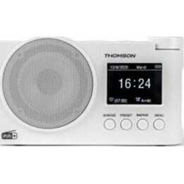 Rádio Thomson FM e DAB+ com altifalante Bluetooth, leitor USB, alimentação pela rede elétrica ou bateria de lítio recarregável