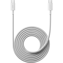 Cabo USB 2.0 Tipo C 6A Xiaomi Trançado/ USB Tipo C Macho - USB Tipo C Macho/ Até 120W/ 480Mbps/ 2m/ Branco