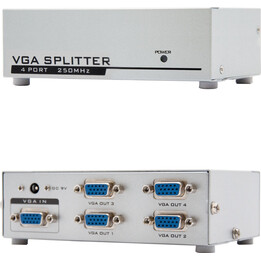 VGA DUPLICATOR (SPLITTER) FOR 4 MONITORS WITH POWER.