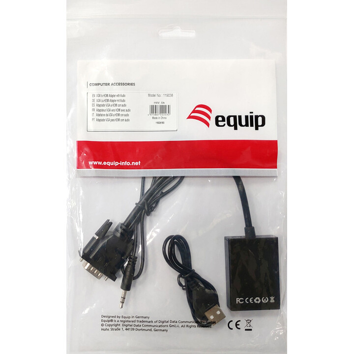 Adaptateur VGA (HD15) vers HDMI avec audio