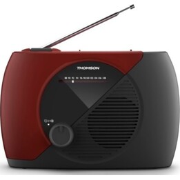 Thomson Analog-FM-Radio, Netz- oder Batteriebetrieb, schwarz/kastanienbraun, RT353