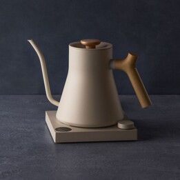 Fellow Stagg EKG PRO 900ml electric kettle, sesame beige with wooden handle