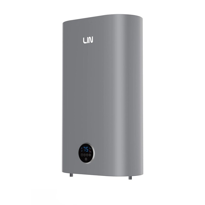 Aquecedor de água elétrico universal LIN LIFVD1SMGY de 80 litros, cinza, com Wi-Fi.