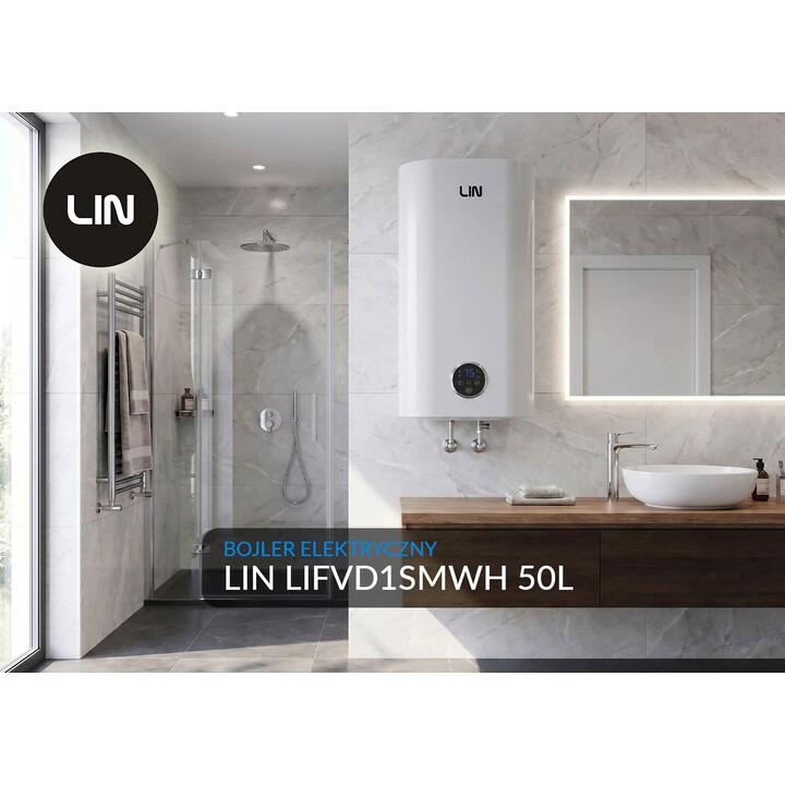 Elektrischer Warmwasserspeicher LIN LIFVD1SMWH 50L SMART weiß