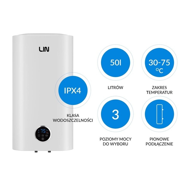 Chauffe-eau électrique LIN LIFVD1SMWH 50L SMART blanc