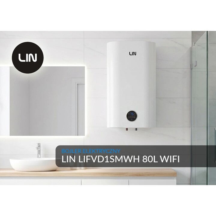 Chauffe-eau électrique LIN LIFVD1SMWH 80L SMART WI-FI blanc