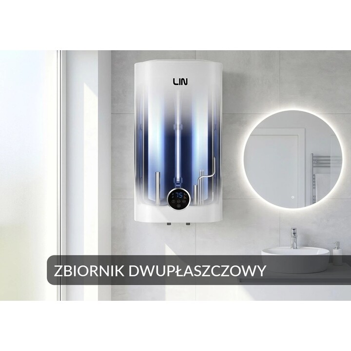 LIN LIFVD1SMWH 80L SMART WI-FI electric water heater, white