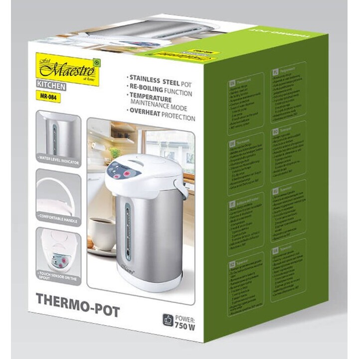 Panela a vapor Maestro MR-084, 4,5 L, aço inoxidável, branca