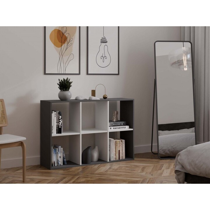 Regal Malax 2x3 anthrazit/weiß