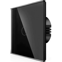 Spring One Gang one-way tactile switch, black glass