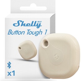 Interruptor y regulador de intensidad Bluetooth «Blu Button Tough Ivory» de Shelly, en color beige oscuro