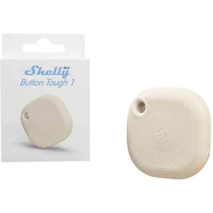 Interruptor e regulador de intensidade de luz Bluetooth «Blu Button Tough Ivory» da Shelly, em bege escuro