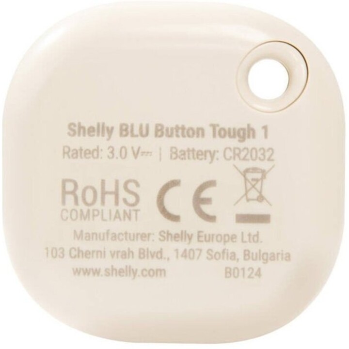 Interruptor e regulador de intensidade de luz Bluetooth «Blu Button Tough Ivory» da Shelly, em bege escuro