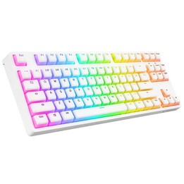 Rampage TKL GHOST Huano Red Switch Wired Mechanical Keyboard, White.