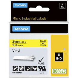 Bande de sérigraphie Dymo Vinyle Noir Jaune (1805431)