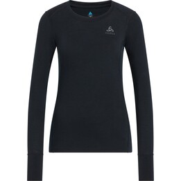 Odlo Merino 200 BL Women's Long Sleeve Thermal Sweatshirt with Round Neck Black Size: XS
