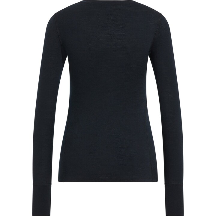 Sudadera térmica de manga larga para mujer Odlo Merino 200 BL, con cuello redondo, color negro. Talla: XS