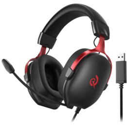 QCY Heroad VN200 USB-A 7.1 Spatial Sound 40 mm dynamische Treiber Schwarz/Rot