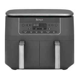 Ninja Dual Zone hot air fryer DZ300EU (gray/silver, 2,470 watts, 2 baskets 3.8 liters each)
