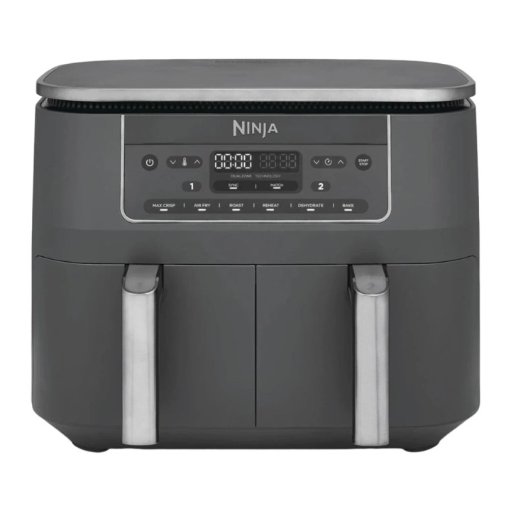 Friggitrice ad aria calda Ninja Dual Zone DZ300EU (grigio/argento, 2.470 watt, 2 cestelli da 3,8 litri ciascuno)