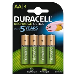 Pack 4x AA Rechargeable Duracell 2500 mAh HR06-P