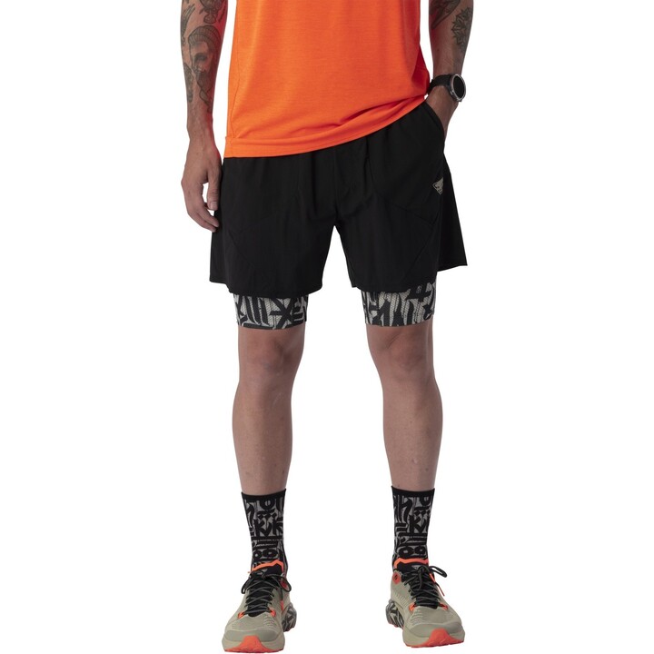 Short de course Dynafit Trail 2-en-1 Noir/Fog Taille : S
