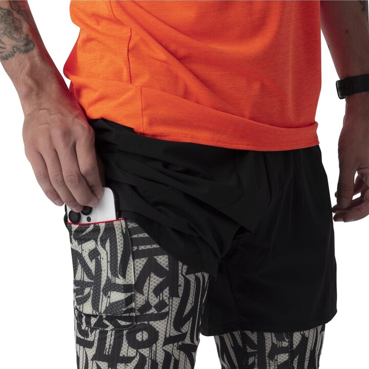 Short de course Dynafit Trail 2-en-1 Noir/Fog Taille : S