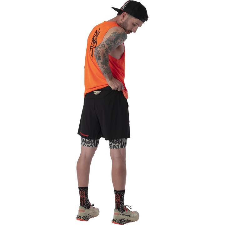 Short de course Dynafit Trail 2-en-1 Noir/Fog Taille : S