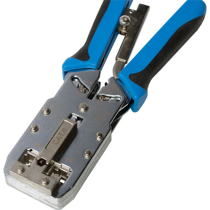 Multi function crimping tool for modular plugs