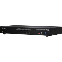 Switch KVMP a doppio display con 4 porte USB 3.0, HDMI 4K e 4 porte.