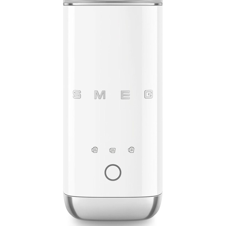 Espumador de leche automático Smeg MFF02WHEU estilo años 50, blanco