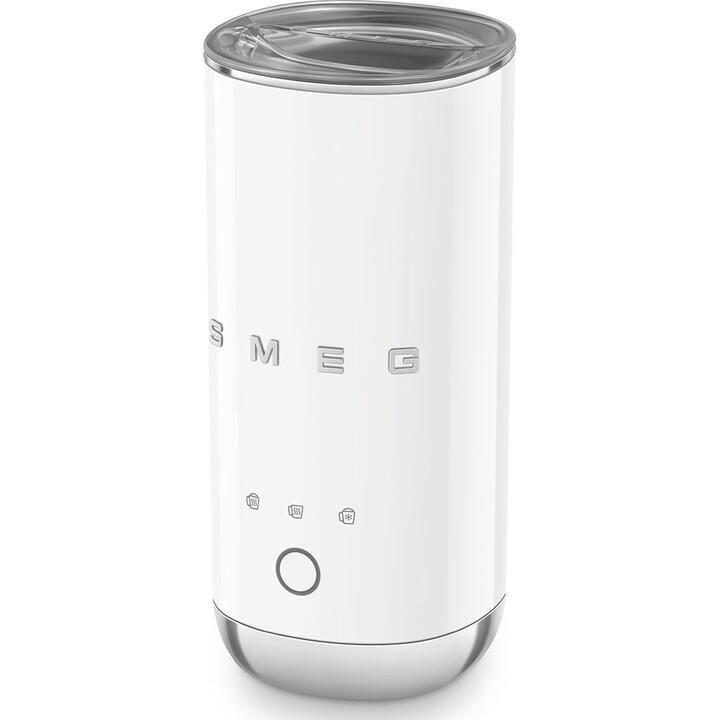 Espumador de leche automático Smeg MFF02WHEU estilo años 50, blanco