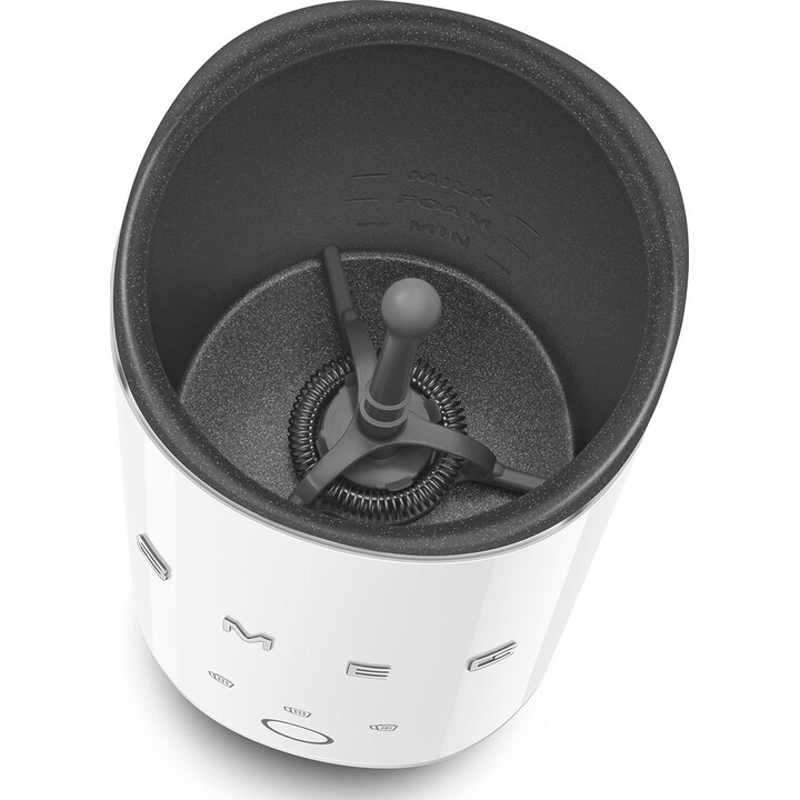 Espumador de leche automático Smeg MFF02WHEU estilo años 50, blanco