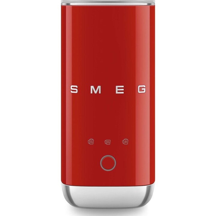 Smeg MFF02RDEU Automatischer Milchaufschäumer im 50er-Jahre-Stil, rot