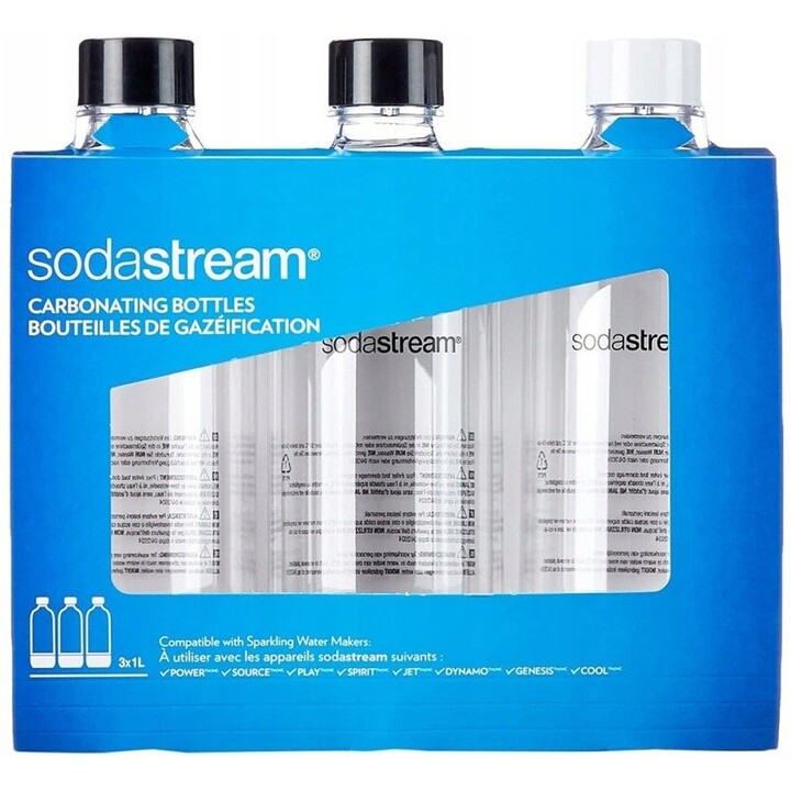 Bottiglia Sodastream PET universale (3 bottiglie, 1L, nero) (2260525)