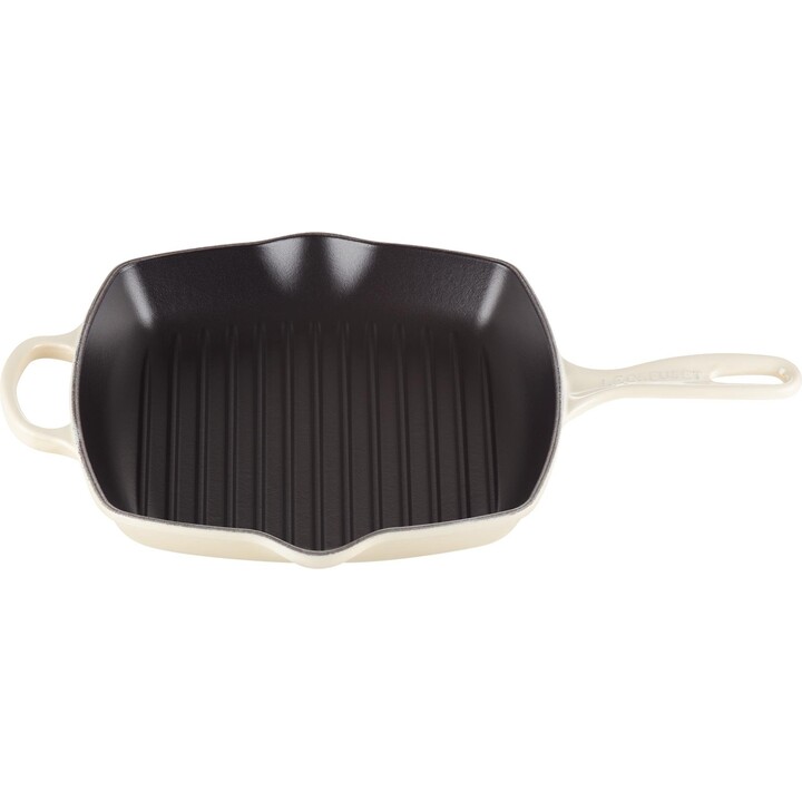 Padella quadrata per grigliare Le Creuset Signature, colore Meringue, 26 cm