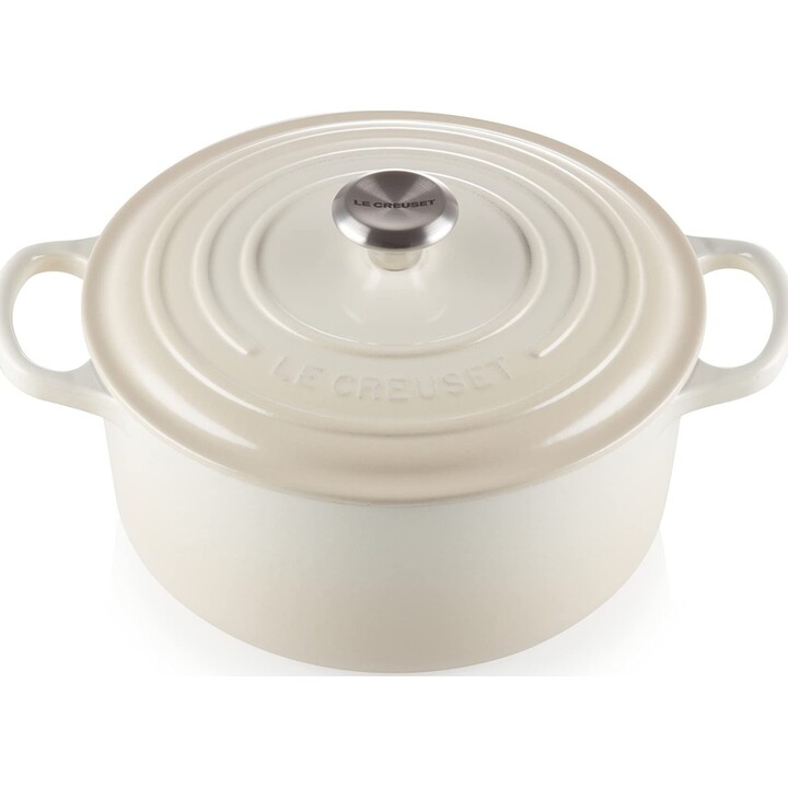 Pentola rotonda Le Creuset Signature, colore Meringue, 22 cm
